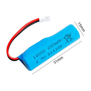 고출력 10C 14500 3.7V 650mAh 충전식 리튬이온 원통형 배터리 팩 (RC 보트 및 해양 액세서리용) - Product Image 1