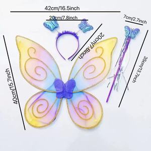 Colorful Wonderful Fairy Masquerade Performance Props New In-Stock Angel Elf Butterfly <strong>Wings</strong> Girls Cosplay Dress - Product Image 2