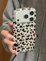 Coques de téléphone à imprimé léopard, tendance, coque pour iPhone IMD pour 14 15 16 17 Promax, esthétique haut de gamme