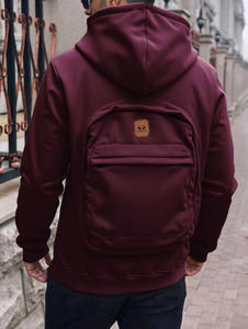Maßgefertigte Rucksack-Hoodie-Jacken Reise-Hoodie Angepasste Technologie 2-in-1 Sweatshirts Reißverschluss-Pullover Hoodies mit Rucksack - Product Image 6