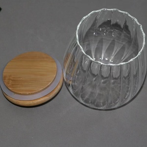 Neue meist verkaufte Verkäufer Küche Essen Tee Kaffee Bar Glas Vorrats glas Flaschen Gläser Behälter <span class=keywords><strong>Set</strong></span> mit Bambus deckel Metall griff - Product Image 6
