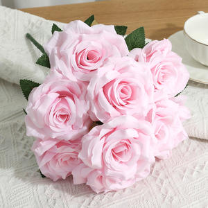 Mazzo di 9 Rose di Seta con Diamanti per Decorazioni di Matrimoni e Sale Cerimonie, Esportazione all'Ingrosso - Product Image 1