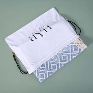 Pochette pour perruque, sacs d'emballage, sacs en satin noir pour cheveux, logo personnalisé imprimé, pochettes à cordon - Product Image 2