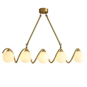 Best Seller Design Milk White Glass Shade 6 light Chandelier Bedroom Gold Chandelier Lamp Hotel 2020 Modern Chandelier