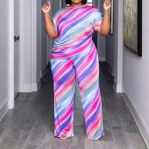 Conjunto de Dos Piezas <span class=keywords><strong>AiLa</strong></span> para Mujer 2026, Estampado Informal, Transpirable, de Poliéster, Corte Holgado, Top Largo, Manga Tres Cuartos, Pantalones Cortos con Estampado Digital - Product Image 4