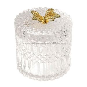 Promotional Price Clear <b>Glass</b> Candy Jar Gift <b>Box</b> Flip Top <b>Glass</b> Lids 80ml Capacity Modern Design Customizable Food Container - Product Image 4