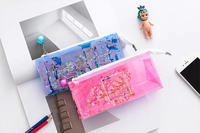 Étui à crayons personnalisé créatif en PVC transparent avec paillettes et sable mouvant, fournitures scolaires colorées pour enfants, sans danger pour les aliments, pour l'utilisation des enfants