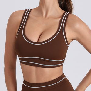 Reggiseno Sportivo Yoga Personalizzato con Spalline Incrociate, Asciugatura Rapida, Effetto Nude, Colori a Blocchi, per Corsa e Fitness - Product Image 4