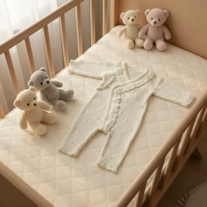 Body Neonato in Cotone Biologico Personalizzato OEM, Tutina a Maniche Lunghe con Laccetti Laterali e <span class=keywords><strong>Volant</strong></span> - Product Image 6
