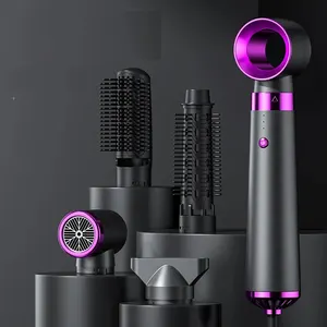 Hair Dryer & Volumizing Brush Electric Hot Air Brush Hair Dryer Set 2023 One Step Hot Air Style Professional 5 in 1 DC Motor ABS