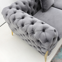 Muebles de ocio modernos, conjunto de sofá de terciopelo gris, novedad, venta al por mayor