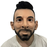 Masque de célébrité réaliste en latex, visage masculin, Lionel Messi, masque de fête en caoutchouc pour Halloween, masque de célébrité pour toute la tête
