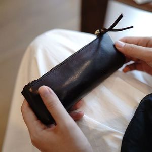 Nuevo Estuche para Lápices de Cuero Suave con Cierre Retro Wild Horse, Simple, de Gran Capacidad, para Almacenamiento de Lápices - Product Image 4