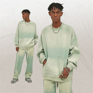 Sudadera de hombre de gran tamaño, diseño de hombro caído personalizable, mezcla de algodón grueso polar - Product Image 6