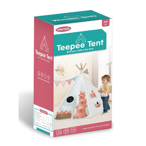 Tente triangulaire à assembler soi-même modèle de luxe léger en <span class=keywords><strong>rose</strong></span> motif <span class=keywords><strong>tipi</strong></span> pour princesses - Product Image 1