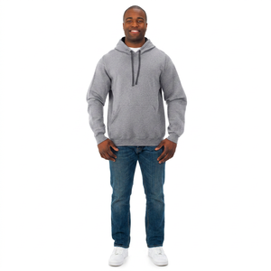 Sudadera con Capucha 100% Algodón Negro para Hombre, Diseño Sólido, Bordado, Liso Teñido, Estampado Personalizado, Sudadera Térmica de Forro Polar para Invierno - Product Image 1