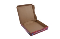 Vente en gros e flûte à emporter boîtes à pizza imprimées personnalisées noires boîte d'emballage en carton pour pizza de restauration rapide 12 pouces