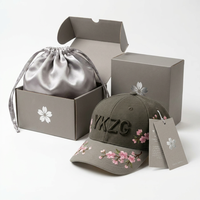 Gorra de Béisbol de 6 Paneles con Bordado 3D Personalizado, Gorra de Algodón Premium con Bordado Floral en Color de Contraste para Marcas de Marca Privada
