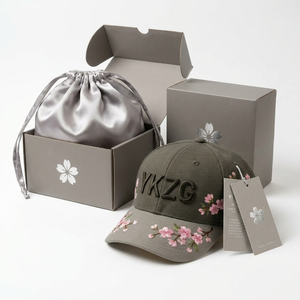 Gorra de Béisbol de 6 Paneles con Bordado 3D Personalizado, Gorra de Algodón Premium con Bordado Floral en Color de Contraste para Marcas de Marca Privada - Product Image 2