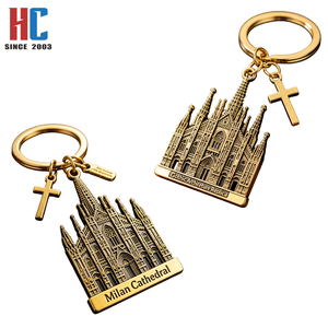 Llavero de Metal con Relieve 3D del <span class=keywords><strong>Duomo</strong></span> de Milán, Recuerdo de <span class=keywords><strong>Italia</strong></span>, Iglesia Gótica, Fabricado por una Empresa con 23 Años de Experiencia - Product Image 1
