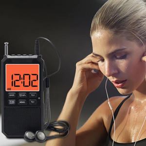 AM/FM/SW 3 Band Portable Radio with Orange Back <b>light</b> LCD Display Weather Alert Rechargeable Battery with Sleep <b>Timer</b> - Product Image 6