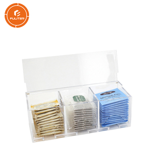Al por mayor personalizado claro acrílico organizador <span class=keywords><strong>caja</strong></span> <span class=keywords><strong>de</strong></span> té con 4 compartimiento - Product Image 3