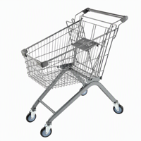 Chariot de courses pour épicerie, roulettes pivotantes lisses, cadre robuste en acier chromé, approvisionnement en gros