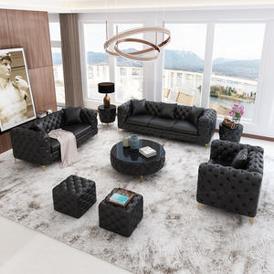 <span class=keywords><strong>NOVA</strong></span> Nordic Luxury Lounge Sala de estar Sofá 2 + 1 + 3 Tapizado Tela de terciopelo verde Sofá Chesterfield Conjunto de muebles seccionales - Product Image 2