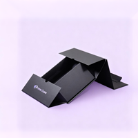 Scatola Regalo Grande Nera Personalizzabile con Logo, Chiusura Magnetica, Rigida in Cartone, Confezione di Lusso per Parrucche e Abbigliamento con Raso
