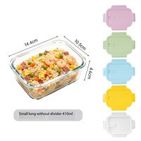 Boîte à lunch en verre borosilicate premium, compartimentée, compatible micro-ondes, récipient alimentaire hermétique pour le bureau et les repas quotidiens