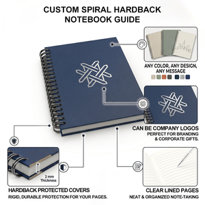 Quaderno Personalizzato con Logo e Nome, <span class=keywords><strong>Diario</strong></span> a Spirale Brandizzato A5 A4, Cancelleria per Ufficio, Regalo Promozionale - Product Image 3