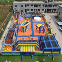 Parc de jeux gonflable commercial géant Hnkidsfun 2025 pour l'intérieur et l'extérieur, château gonflable en bâche PVC, capacité 3000 kg