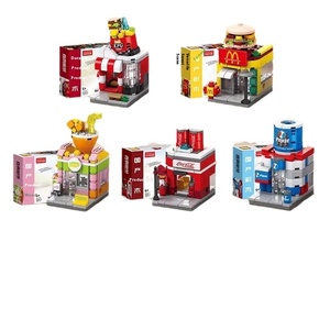 -DIY plastik Model bangunan kota Set blok mainan Puzzle anak-anak dalam bentuk hewan untuk anak laki-laki dan perempuan - Product Image 1