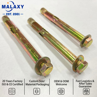Malaxy DIN933 Boulon d'ancrage à expansion à tête hexagonale en acier haute résistance grade 8.8, boulon d'ancrage à manchon pour maçonnerie