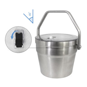 Secchiello per Bevande in Acciaio Inox con Manico in Metallo, Capacità 7,5L, con Coperchio e Apribottiglie per Cocktail, Champagne, Vino e Birra - Product Image 6