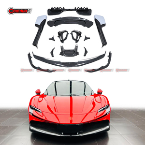 ชุดแต่งตัวถังรถยนต์คาร์บอนไฟเบอร์แห้งสไตล์ OEM ขายดีที่สุดสำหรับ Ferrari SF90 ชุดแต่งรอบคัน ประกอบด้วยลิ้นหน้า-หลัง สเกิร์ตข้าง ช่องระบายอากาศ สปอยเลอร์ - Product Image 2