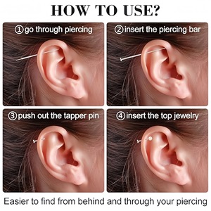 Juego de pendientes de acero inoxidable dorado con forma de flor geométrica y engaste de punta para perforación de oreja, regalo de joyería - Product Image 3
