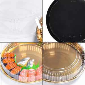 Sunzza-échantillon gratuit jetable, impression or, blister en plastique peu profond pour animaux de compagnie, grands plateaux de fête ronds pour <span class=keywords><strong>Sushi</strong></span> pour l'emballage à emporter - Product Image 3