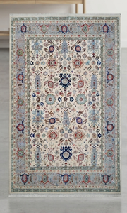 Alfombra de lana estilo persa Oushak con diseño de medallón, rectangular, para sala de estar, con base de goma antideslizante - Product Image 5