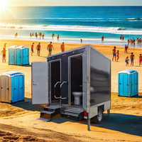 Toilettes portatives adaptées à la plage avec deux douches