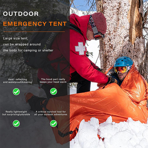 Tente de survie ultralégère pour 2 personnes, tente tubulaire, abri d'urgence étanche, bâche de survie coupe-vent - Product Image 4
