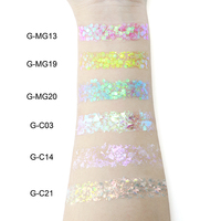 Gel scintillant pour le corps holographique végétalien imperméable durable GP, pigment foncé, paillettes épaisses, couleur métallique, fard à paupières