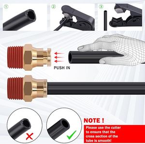 Raccords de conduite d'air de frein à air ALITAIR en laiton DOT 1/4\" 3/8\" 1/2\" Connexion rapide et filetage NPT <span class=keywords><strong>Kit</strong></span> de réparation de raccords de tuyau d'air pour camion - Product Image 4