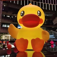 Décoration de Noël Canard géant gonflable jaune Mascotte Canard de Noël avec lumières LED
