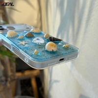 Coque de téléphone en époxy transparente bleue antichoc, design coquillage de plage, anti-jaunissement, nouvelle conception d'usine IDEAL pour iPhone 18 17 16 ProMax