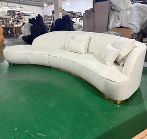 Bộ ghế sofa phòng khách hiện đại kiểu dáng cong, kết hợp chất liệu vải và vải bố, có tính năng làm mát, dành cho xưởng. - Product Image 6