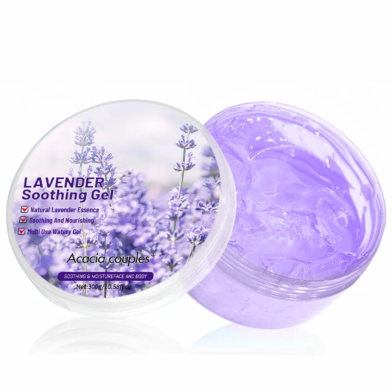 Lavender soothing gel soothes troubled skin acne and pimple caring