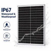 Petit panneau solaire monocristallin 50W 12V 18V avec face en verre, module photovoltaïque solaire personnalisé pour éclairage public