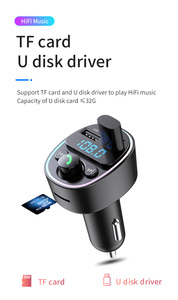 Chargeur de voiture <span class=keywords><strong>USB</strong></span> TF de type C avec émetteur FM de musique <span class=keywords><strong>Autoradio</strong></span> stéréo pour <span class=keywords><strong>kit</strong></span> audio <span class=keywords><strong>Bluetooth</strong></span> et lecteur MP3 - Product Image 4
