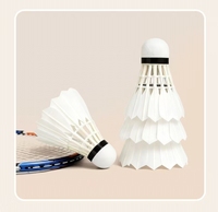 Volants de badminton T-4 en plumes d'oie, qualité B, double couche de liège, haute stabilité, directement de l'usine OEM, Chine